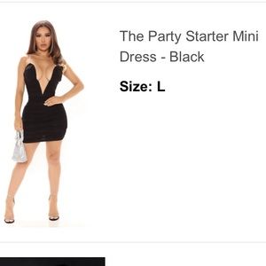 NEVER WORN Little black dress with rhinestone straps